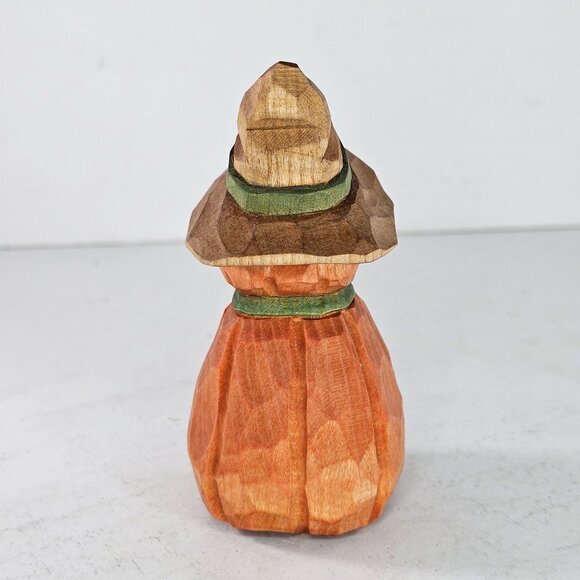 Mike Shipley Hand Carved Wood Pumpkin Scarecrow Folk Art Figure Halloween Fall - Picture 8 of 8